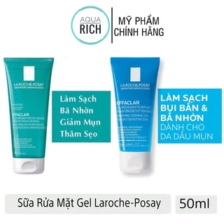 Sữa Rửa Mặt Gel Laroche - Posay Effaclar Micro-Peeling Purifying + Effaclar Moussant Purifiant - 50ML la roche posay