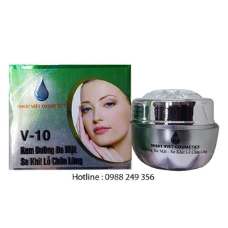 KEM DƯỠNG DA MẶT SE KHÍT LỖ CHÂN LÔNG NGỌC TRAI ĐEN SỮA ONG CHÚA V10 NHẬT VIỆT COSMETICS 16G