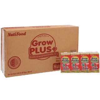 Thùng 48 hộp SBPS NutiFood Grow Plus+ SDD 180ml Đỏ