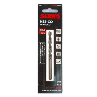 1 Mũi khoan INOX Cobalt 5% Công nghiệp hiệu SENKA (CHỌN SIZE TỪ phi 3.0, 3.2, 3.5, 4.2, 4.5, 5.5, 6.0, 6.5, 7.5, 8.5MM)