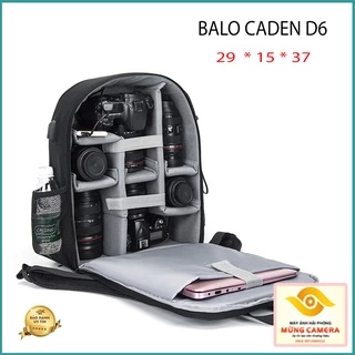 Balo ba lô máy ảnh Caden D6 size nhỡ chống sốc máy ảnh HÌNH THẬT form cứng