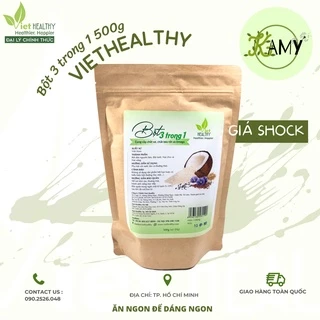 Bột 3 trong 1 Viet Healthy, thành phần: Hạt lanh, hạt chia, Dừa, Hạt Vừng, tác dụng ổn định huyết áp, tim mạch