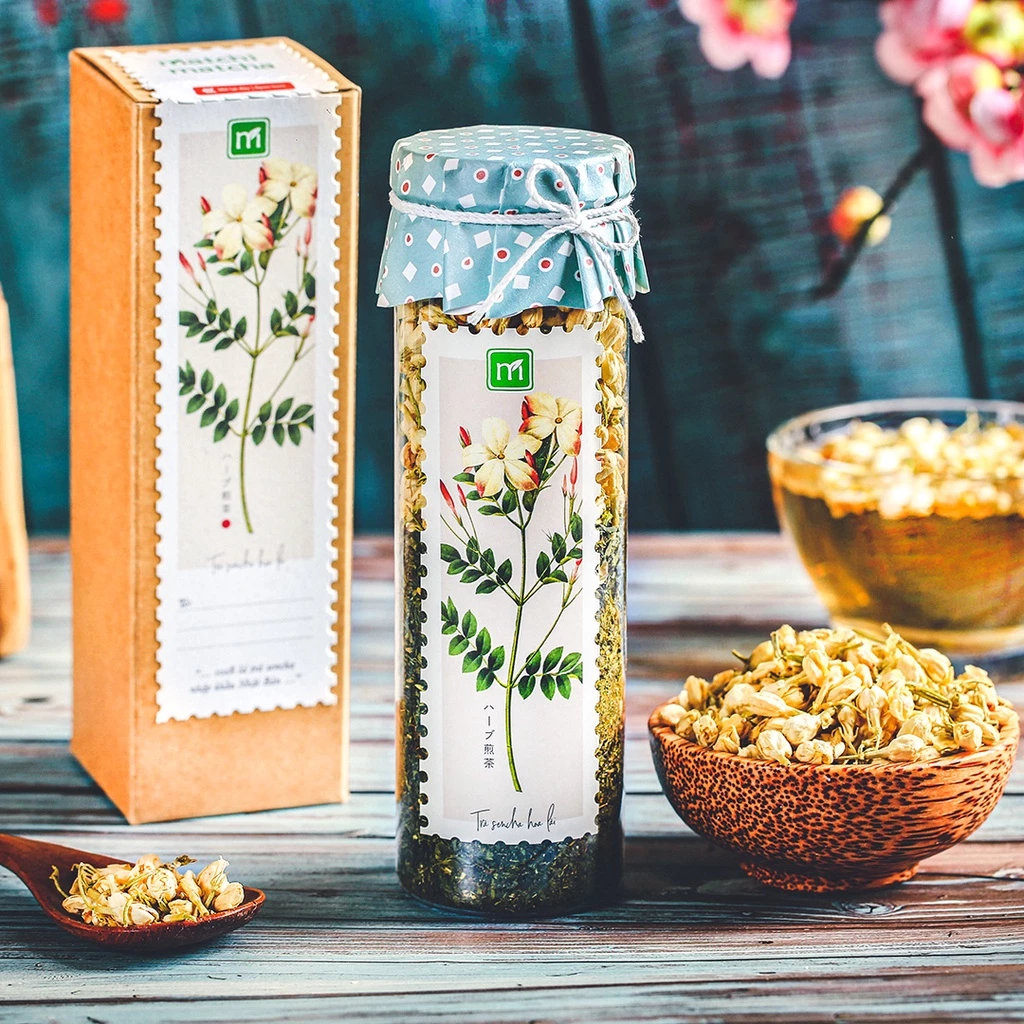 Trà sencha hoa lài Langfarm x Matchi Matcha - 100% lá trà sencha nhập khẩu Nhật Bản