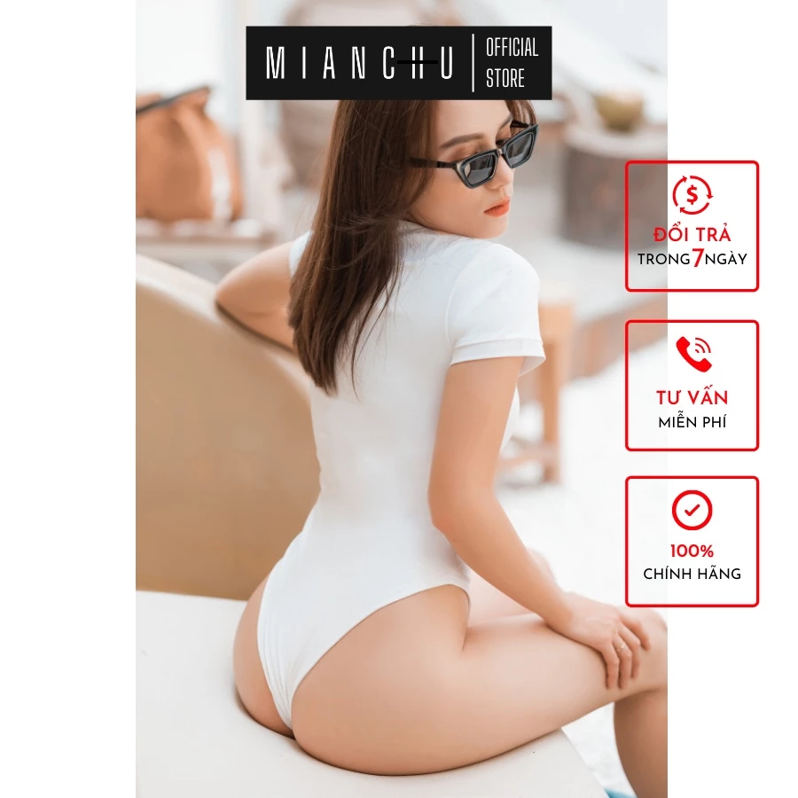 Áo thun nữ bodysuit tay ngắn cổ tròn 2 Lớp MIANCHU  thun dẻo mềm co giãn ôm sát người mã BDS2LCTR