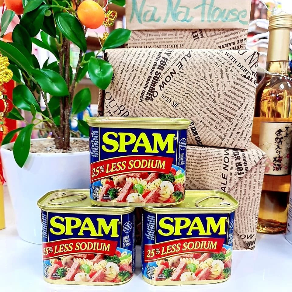 Thịt đóng hộp Spam 25% Less Sodium giảm mặn 340g Mỹ