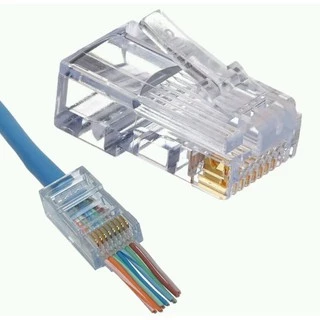 100 Hạt mạng xuyên thấu cao cấp mạ vàng RJ45 Cat5e , Cat6e