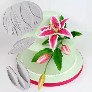 Flower Pro Lily Buds Khuôn Fondant Bánh Trang Trí Dụng Cụ Khuôn Silicon Sugarcraft Sô Cô La Dụng Cụ Nướng Bánh Cho Bánh Gumpaste Dạng