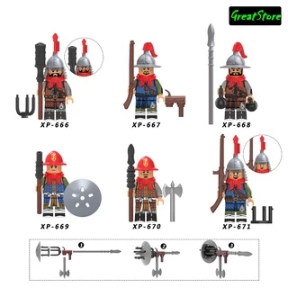 ( Hàng Sẵn Sàng ) MINIFIGURES XẾP HÌNH QUÂN LÍNH TRIỀU MINH KT1090 XP-666 667 668 669 670 671