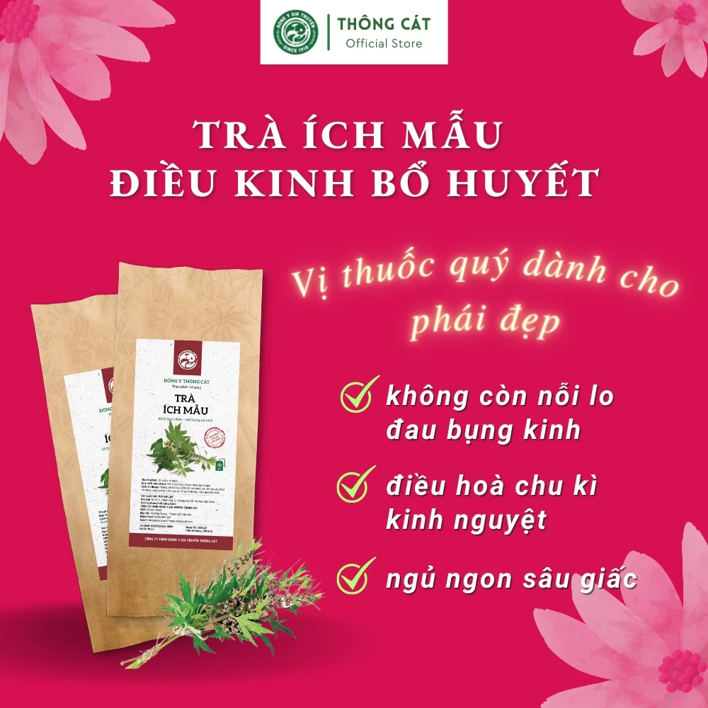 Trà Ích Mẫu Thông Cát (Since 1918) Điều hòa kinh nguyệt, cân bằng nội tiết tố.