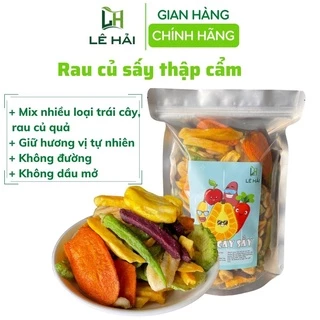 Rau củ sấy thập cẩm 1kg Lê Hải hàng xuất khẩu nguyên miếng giòn rụm không đường đặc sản Đà Lạt