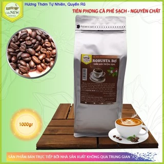 1Kg Cafe ROBUSTA BƠ Nguyên Chất - Tặng Phin Nhôm - Thể Chất Mạnh - Hậu Đậm, Vị Đắng- Coffee New