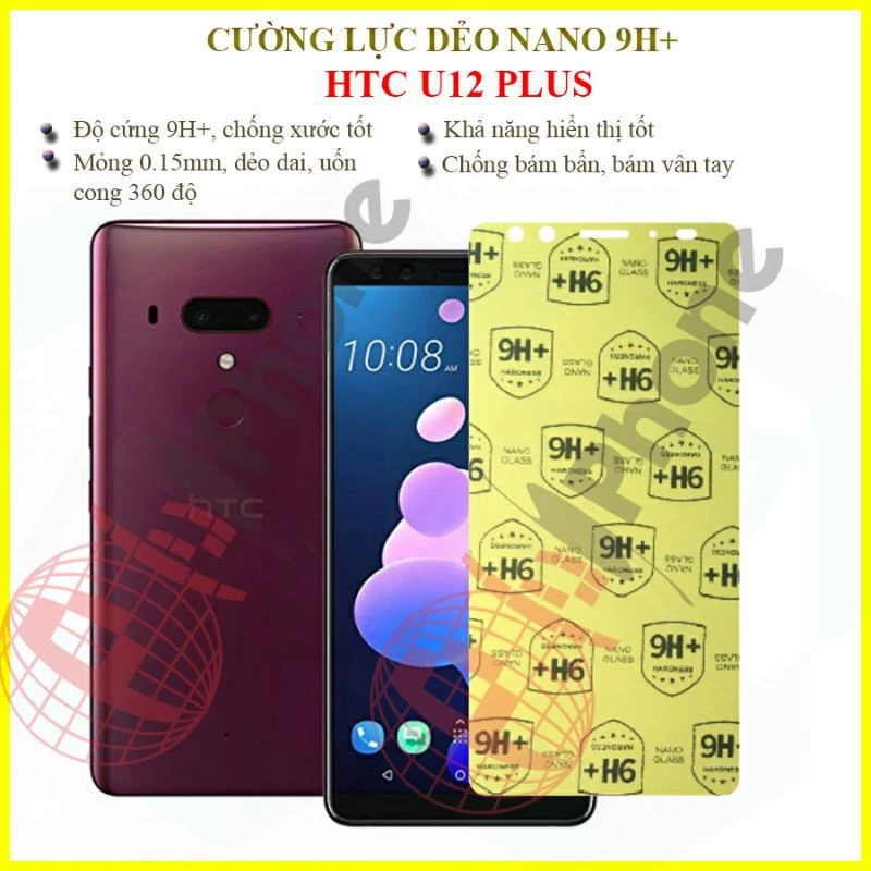 Dán cường lực dẻo nano HTC U12 Plus