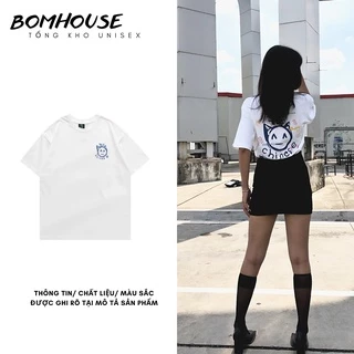 Áo Thun Tay Lỡ TES Nam Nữ Ulzzang Unisex BOM HOUSE Chất Liệu Cotton 100% Co Giãn 2C