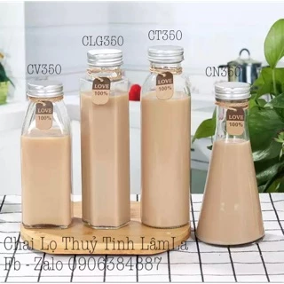 Chai Thuỷ Tinh Nắp Nhôm 350ml | Nhiều Mẫu Mã