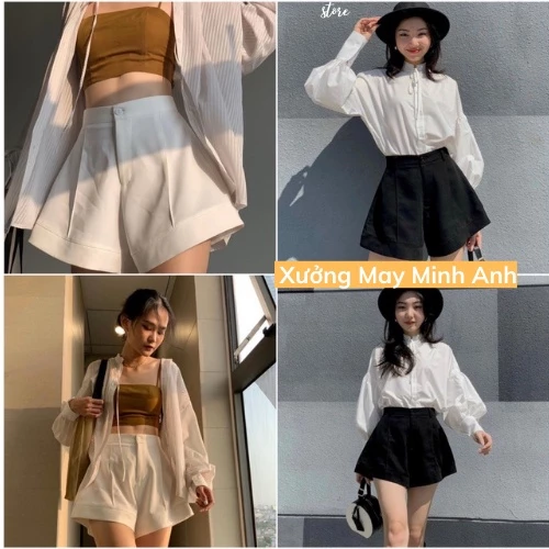 Quần Short Nữ Ống Loe Quần Đùi Nữ Ống Rộng Thời Trang Chất Tuyết Mưa Mềm Mịn MÃ 506