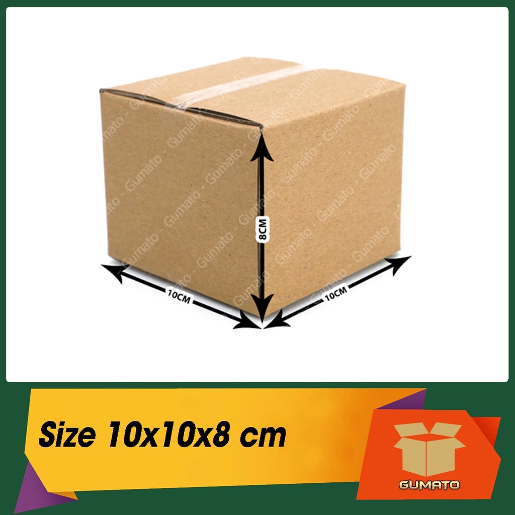 Size 10x10x8 cm, hộp giấy thùng carton gói hàng tại Gumato (Mã số P13)