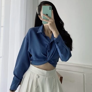 YU CHERRY | Áo nữ Long Sleeve Stwist Croptop YA340