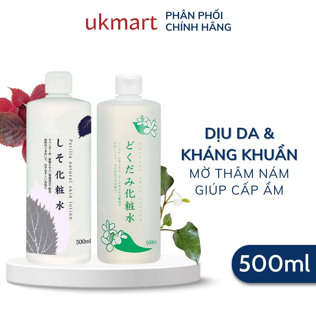 Nước Hoa Hồng Dokudami Chiết Xuất Từ Lá Diếp Cá 500ml Kháng Khuẩn Kháng Mụn Cấp Ẩm