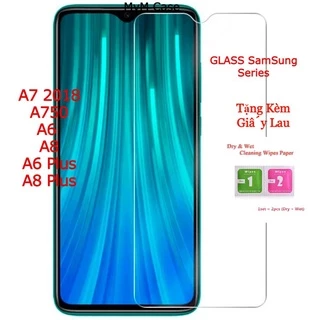 Kính cường lực samsung A7 2018 (A750),A6, A8, A6 Plus, A8 Plus trong suốt chống vỡ chống xước