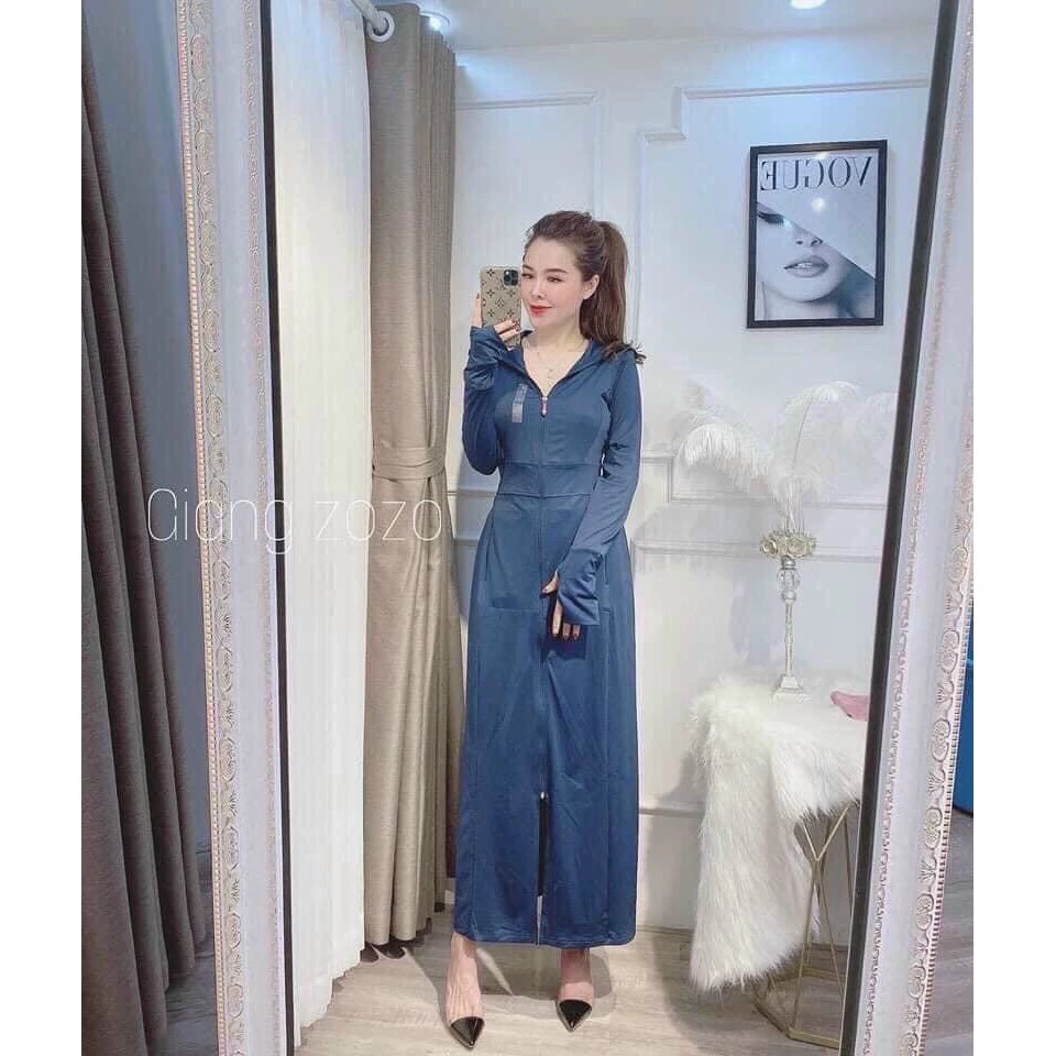 Áo chống nắng GU toàn thân mẫu mới 2021 khóa túi