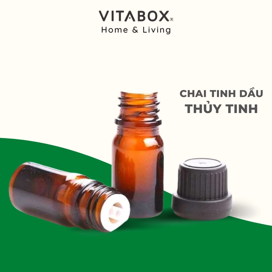 Chai Tinh Dầu 2mL, 5mL, 10mL thủy tinh màu nâu Amber - đầu nhỏ giọt / đầu bóp dropper