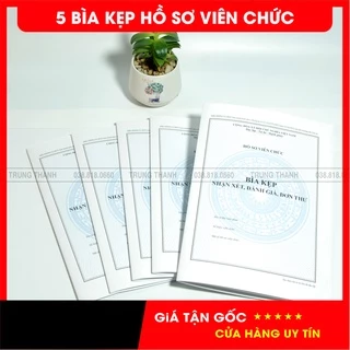 Combo 5 Bộ bìa kẹp hồ sơ viên chức Theo Thông tư số 07/2019/TT-BNV ngày 01/6/2019 của Bộ trưởng Bộ Nội vụ