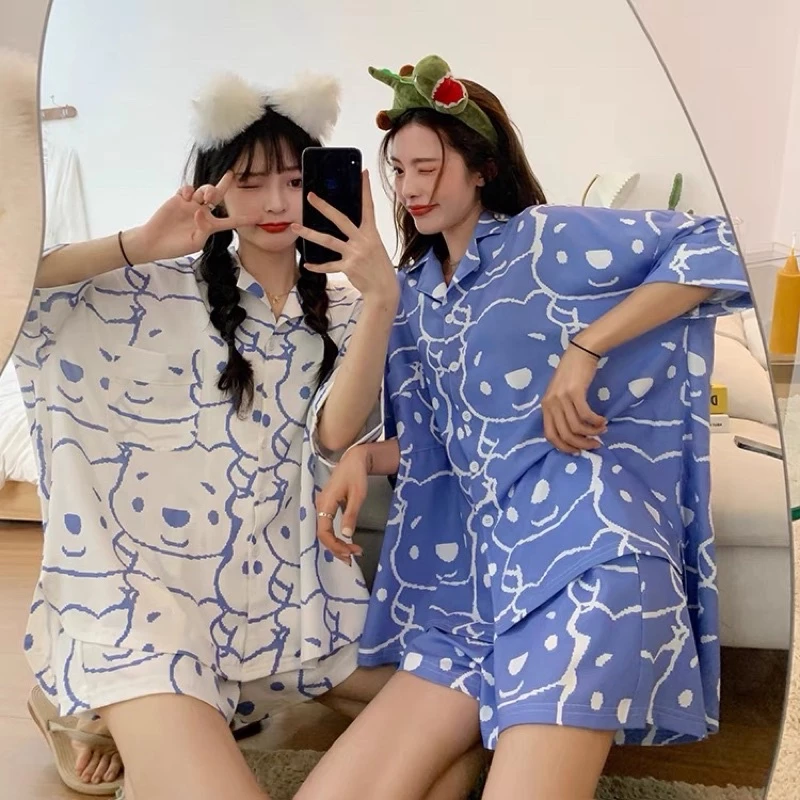 [Mã FAHOLIDAY giảm đến 50k đơn từ 99k] BỘ ĐỒ ngủ nữ gấu set pijama gấu 2 màu xinh xắn mặc nhà