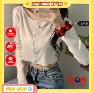 🌺 [ ẢNH THẬT ] Áo Croptop Nữ YAN Ulzzang Len Tăm Nút Thật (5 ẢNH THẬT)  ✅ 👕🥼👖 💕