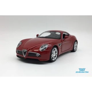 Xe Mô Hình Alfa Romeo 8C Competizione 1:24 Welly (Đỏ)