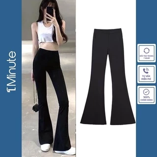 Quần ống loe nữ cạp cao dáng dài, quần legging nữ co dãn kiểu ôm ống loe công sở đi học form xinh tôn dáng 1Minute