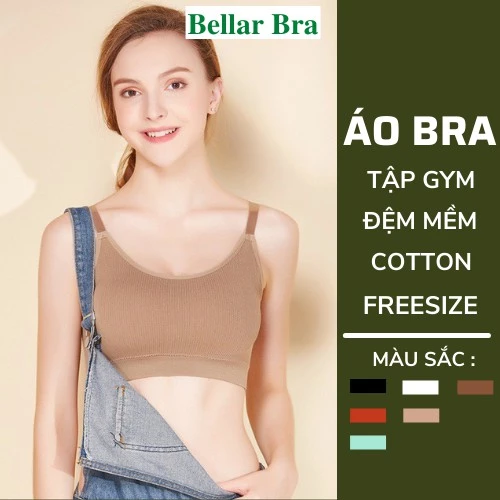 Áo Bra Tập Gym - Bra 2 Dây Gân Tăm Chất Dày Dặn - Áo Ngực Nữ Ôm Trọn Vòng 1 Quyến Rủ   BellarBra B1182