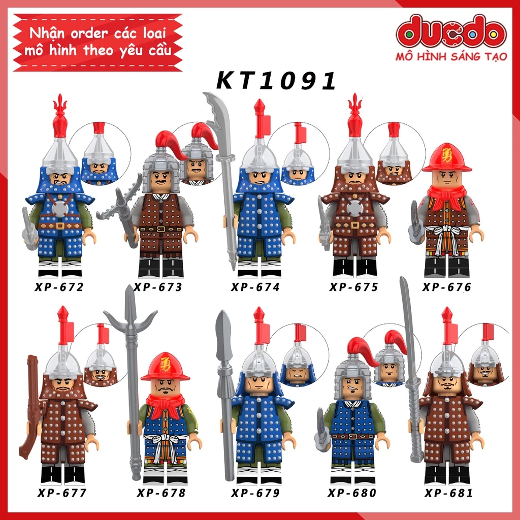 Minifigures các nhân vật lính thời nhà Minh - Đồ chơi Lắp ghép Xếp hình Mini Koruit KT1091