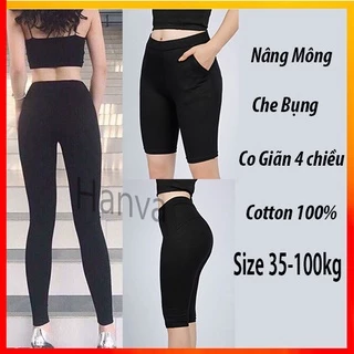 Quần Legging Đùi,Lửng Ngố, Dài, Nâng Mông Cạp Cao Siêu Hot Siêu Co Giãn 555