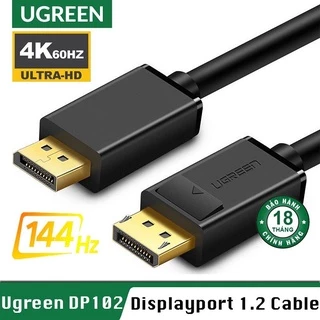 Dây cáp Displayport 2 Đầu Đực Ugreen DP102 - Support 4K*60Hz - Hàng Chính Hãng, Bảo Hành 18T Đổi Mới