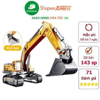 Đồ chơi mô hình xe xúc với gàu múc bằng kim loại, chắc chắn {phiên bản nâng cấp}