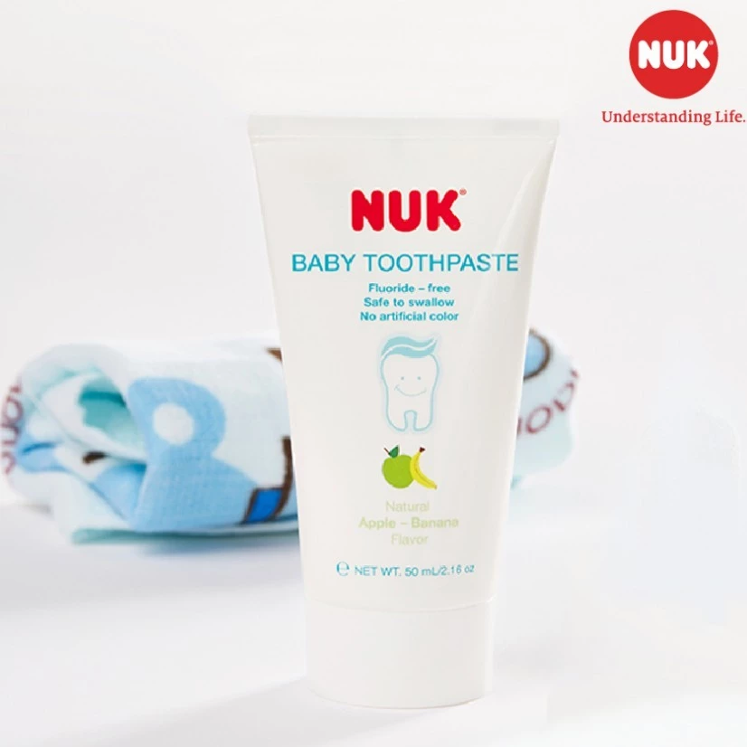 Kem đánh răng trẻ em NUK 50ml cho bé 3-36 tháng hương táo chuối