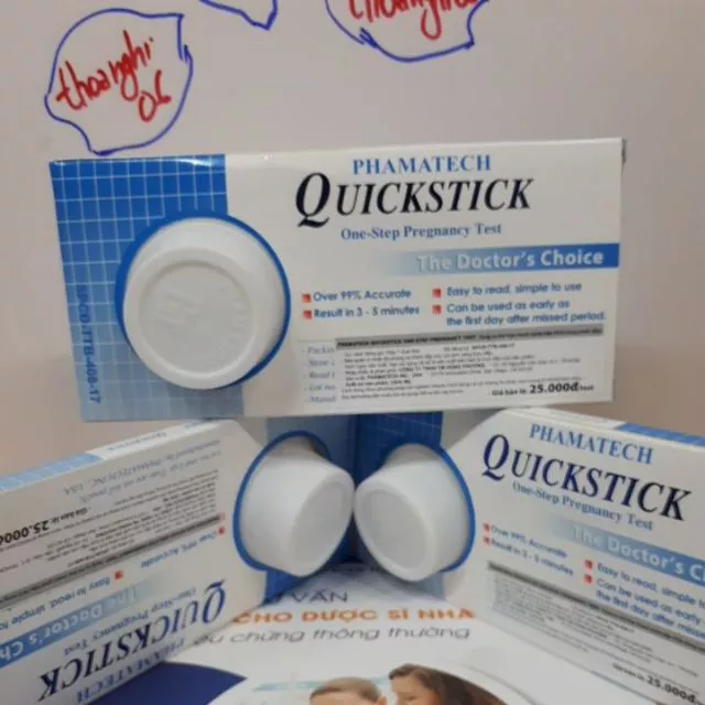 Combo 3 que thử thai QuickStick chính hãng : sản xuất tại Mỹ