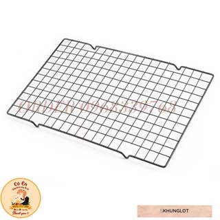 Rack Hong Bánh / Vỉ Nướng Bánh Inox 25x40 Có Chân, khung lót bánh