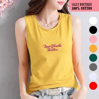 Áo thun tank top nữ New Yorkee, vải cotton co giãn 4 chiều mặc đẹp thoải mái phong cách Hàn Quốc-SALLY-SN119