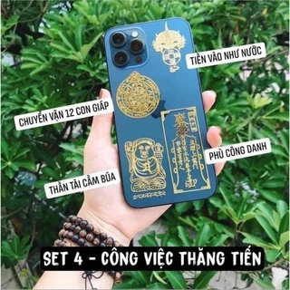 miếng dán lưng điện thoại linh phù may mắn