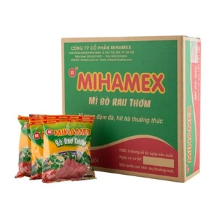 Thùng 30 gói mì MIHAMEX_ HV Bò Rau Thơm (50 Gr) ăn liền hảo ba gói tôm miền muối chấm khô xào thùng đại