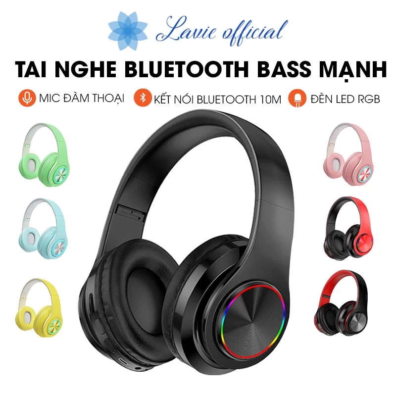 Tai Nghe Bluetooth Chụp Tai Không Dây Gaming Có Mic Âm Thanh Nổi Hifi Headphone Gaming Bluetooth Âm Bass Mạnh Mẽ