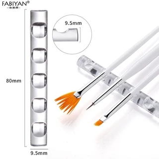 Giá đỡ cọ vẽ móng tay FABIYAN 5 ngăn bằng acrylic màu trong suốt tiện dụng