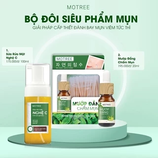 Bộ đôi tiêu mụn 4H chiết xuất từ mướp đắng - nghệ tự nhiên Motree da sạch mụn trắng tư nhiên