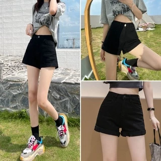 Quần đùi nữ, quần short nữ kaki basic hàn quốc màu đen size S M L SKUQ-09A