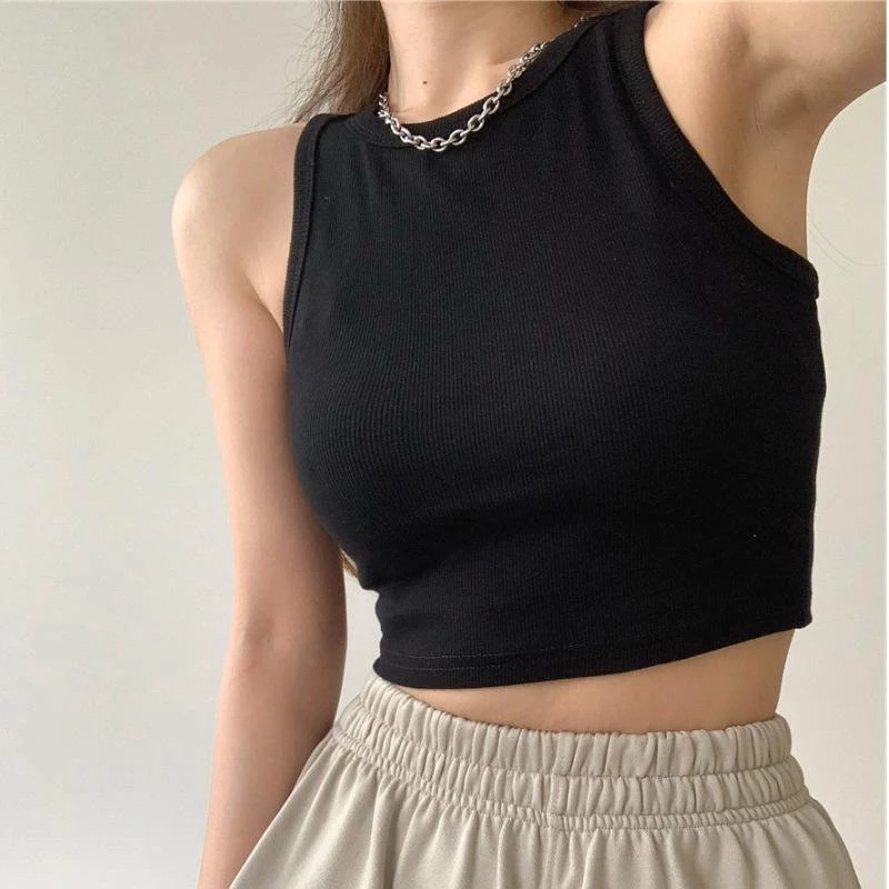 Áo Ba Lỗ Nữ Xuất Khẩu Dáng Croptop Cotton Tăm Siêu Mềm Mịn