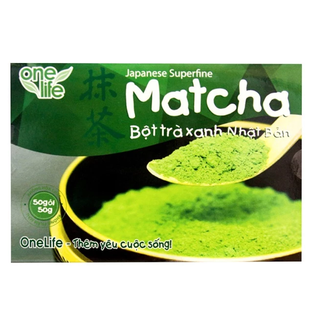 Hộp 50 Gói Bột Trà Xanh Matcha OneLife (50g / Gói)