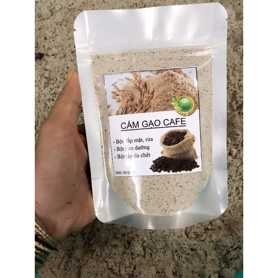 [Sale] Cám gạo cafe ( bột), tắm trắng, đắp mặt, rửa, tẩy da chết, làm đẹp ... túi 100g