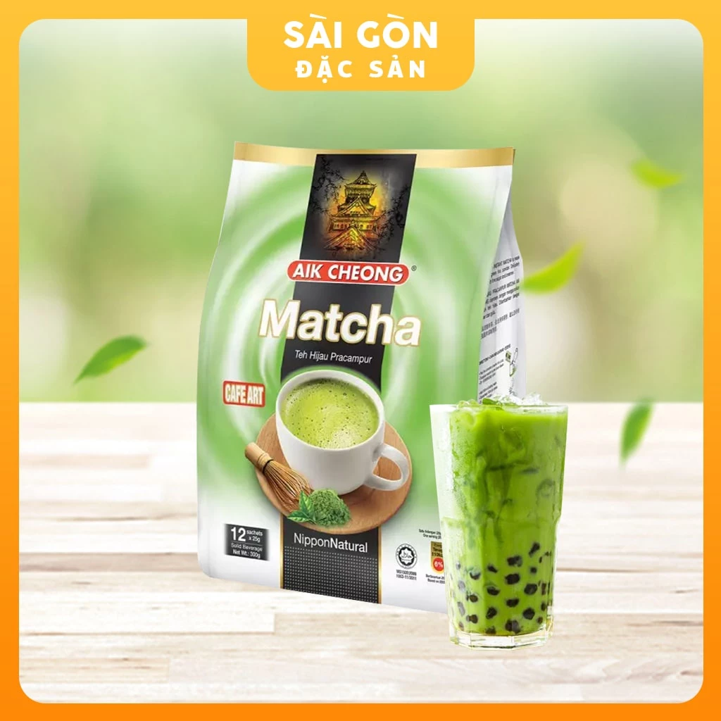 Trà Sữa Tự Pha Matcha Trà Xanh Aik Cheong Malaysia 12 Gói x 25g SÀI GÒN ĐẶC SẢN