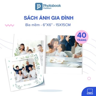 [Toàn Quốc] [E-voucher] In sách ảnh theo yêu cầu bìa mềm 40 trang 6” x 6” (15 x 15cm) - Thiết kế trên web Photobook